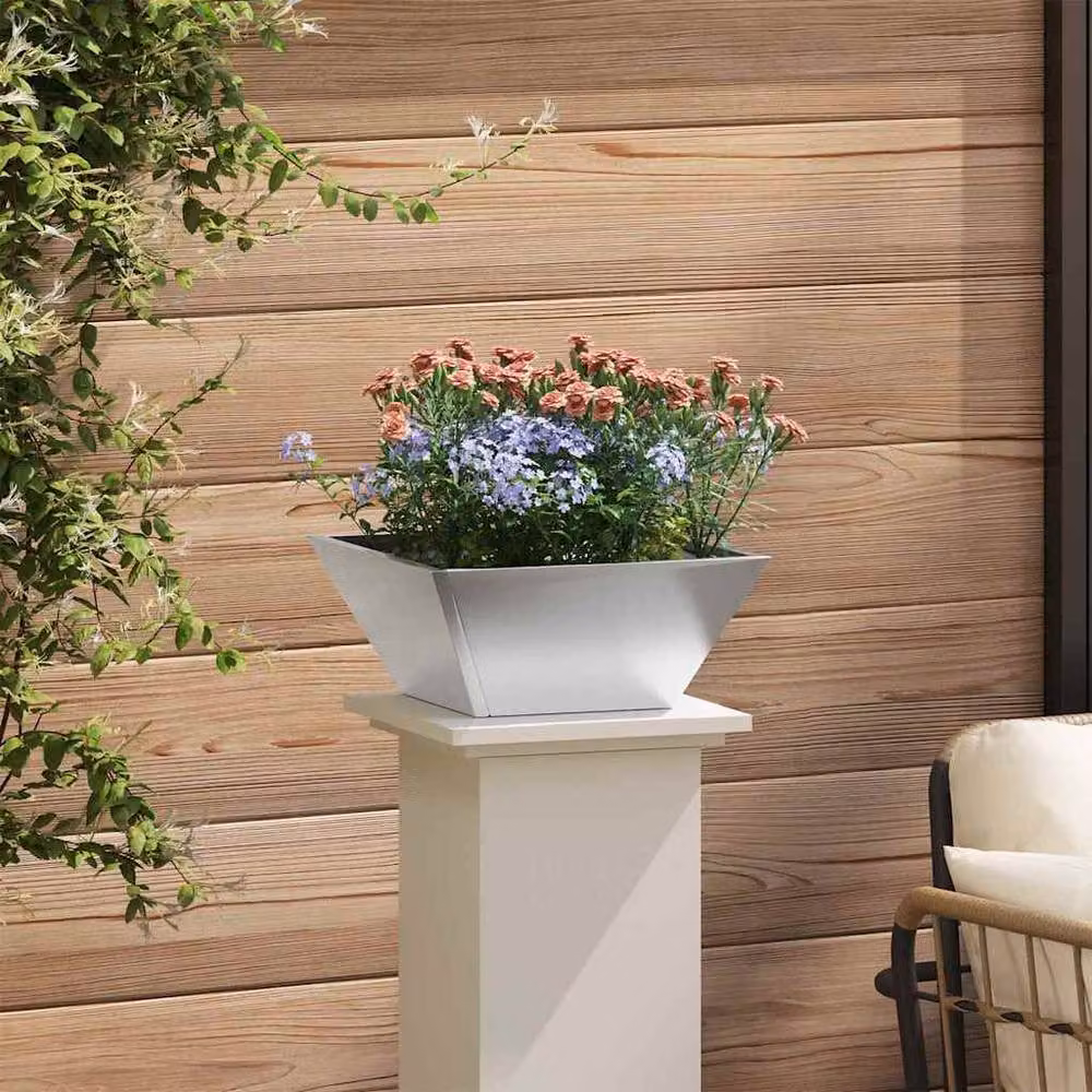 Berkfield Stainless Steel Garden Bowl Planter Set in Silver, 5 Pieces, W/D/H: 35 x 35 x 15 cm – 3