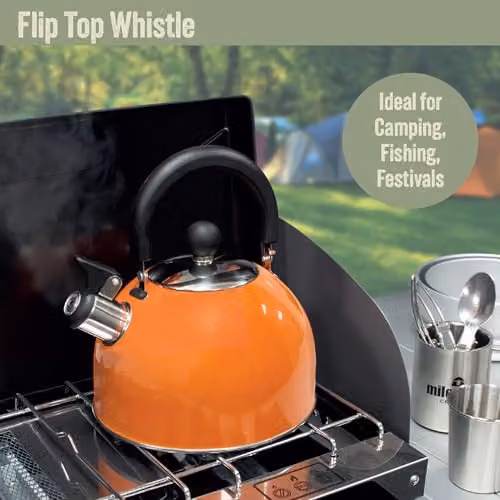 Milestone Camping 24860 Whistling Camping Kettle, 2L, Metallic Orange – 3