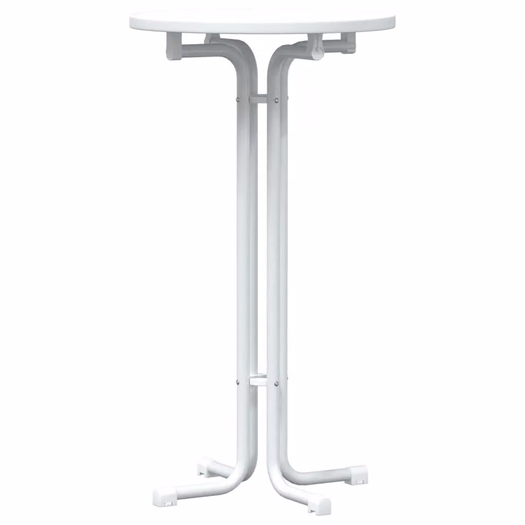 Berkfield Home Modern Rectangular Dining Table in White with MDF and Metal Sled Base, W: 110 cm, D: 60 cm, H: 60 cm – 1