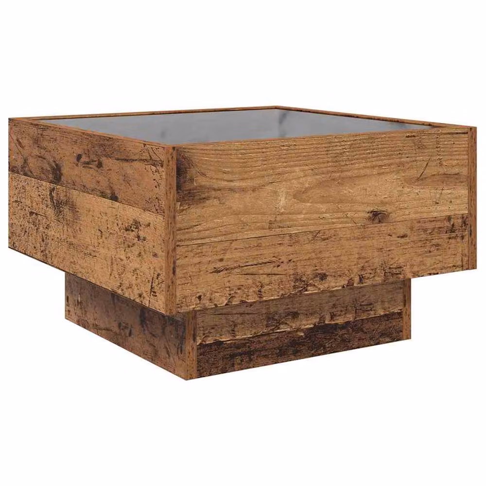 Berkfield Home Decorative Coffee Table in Brown Old Wood, W/D/H: 50 x 50 x 30 cm – 4