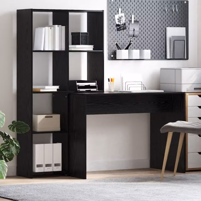 Berkfield Home Modern Storage Shelf in Black Oak Engineered Wood – 1