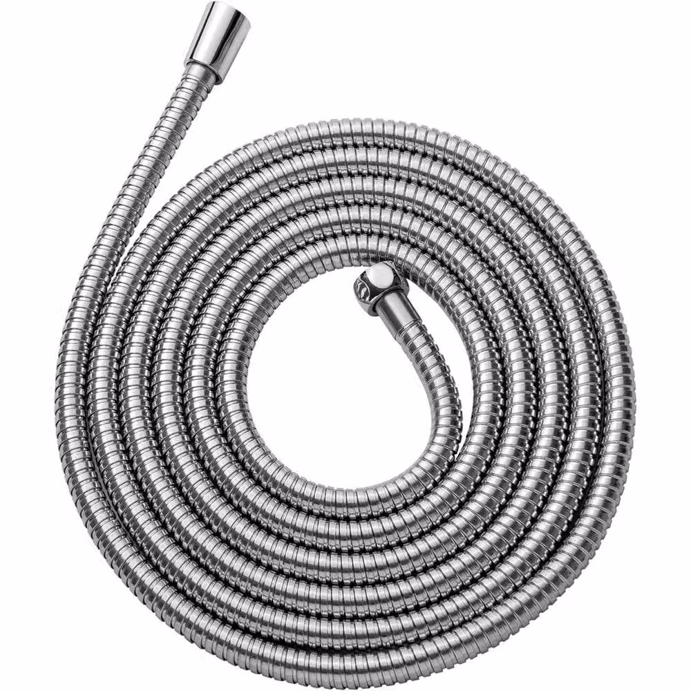 NESTLUNE Chrome Silver Stainless Steel Flexible Shower Hose, Length: 2 m – 2