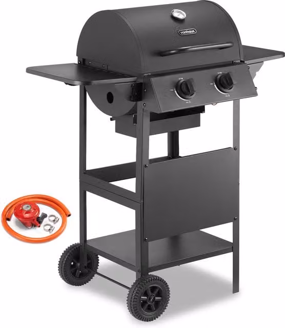 VonHaus Compact Gas Grill in Black, W: 101.5 cm