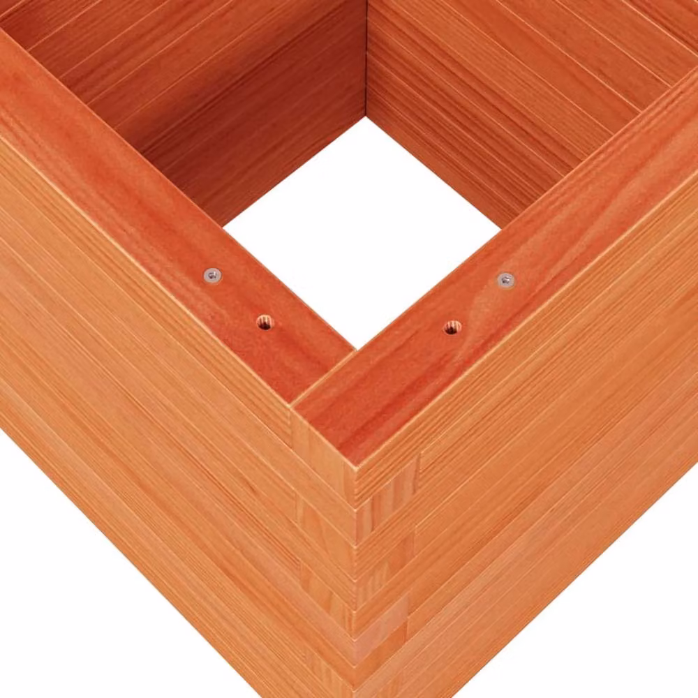 Berkfield Home Decorative Garden Planter in Wax Brown Solid Wood, W/D/H: 40 x 40 x 46 cm – 2