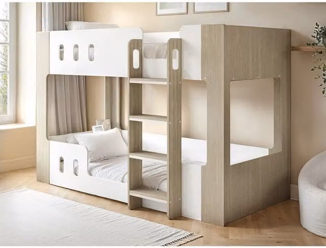 Flair Furnishings Willow Low Bunk Bed in White and Oak