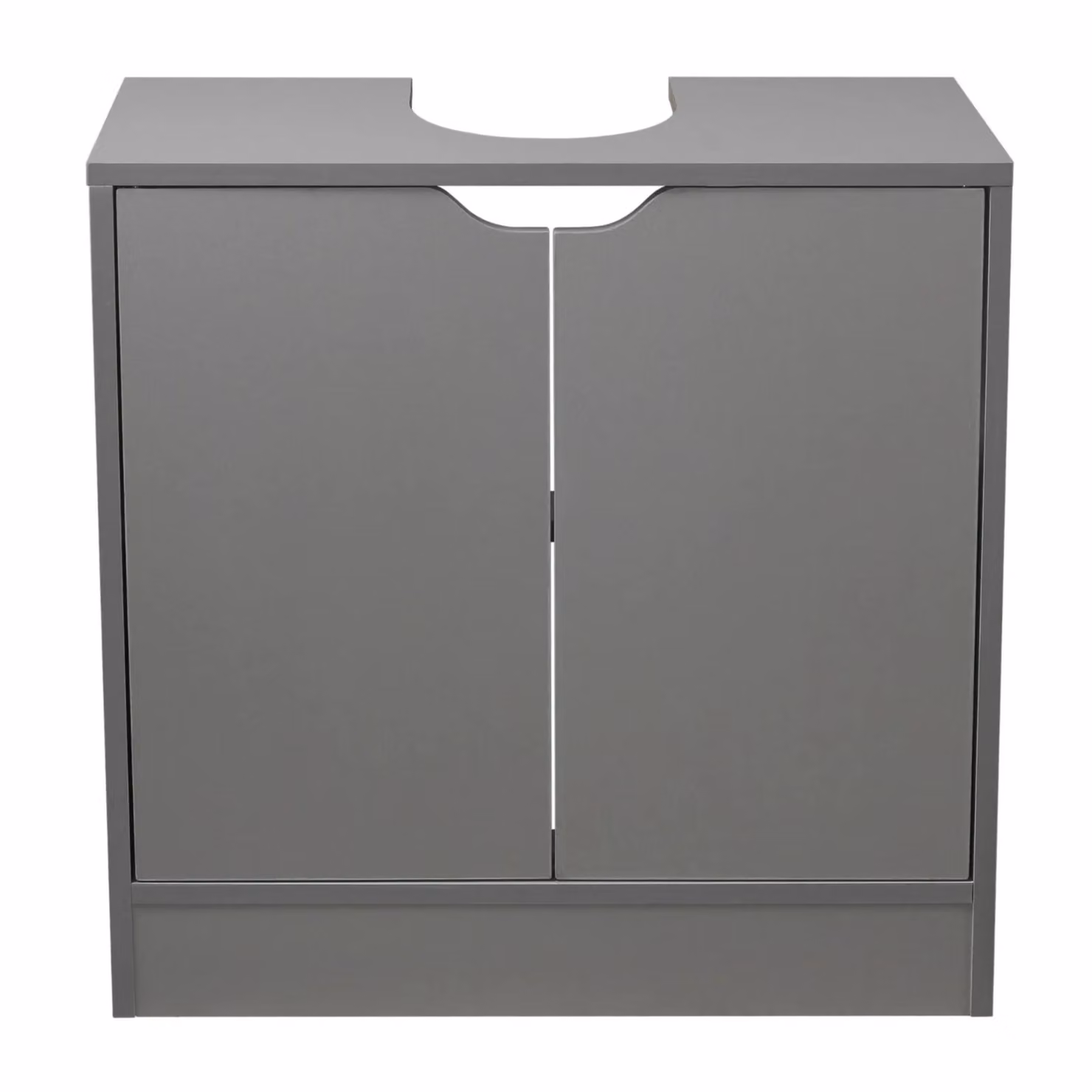 EONLION Grey Modern Freestanding Pedestal Bathroom Sink Cabinet with Hinged Doors and Internal Shelves, W/D/H: 60 x 30 x 60 cm – 2