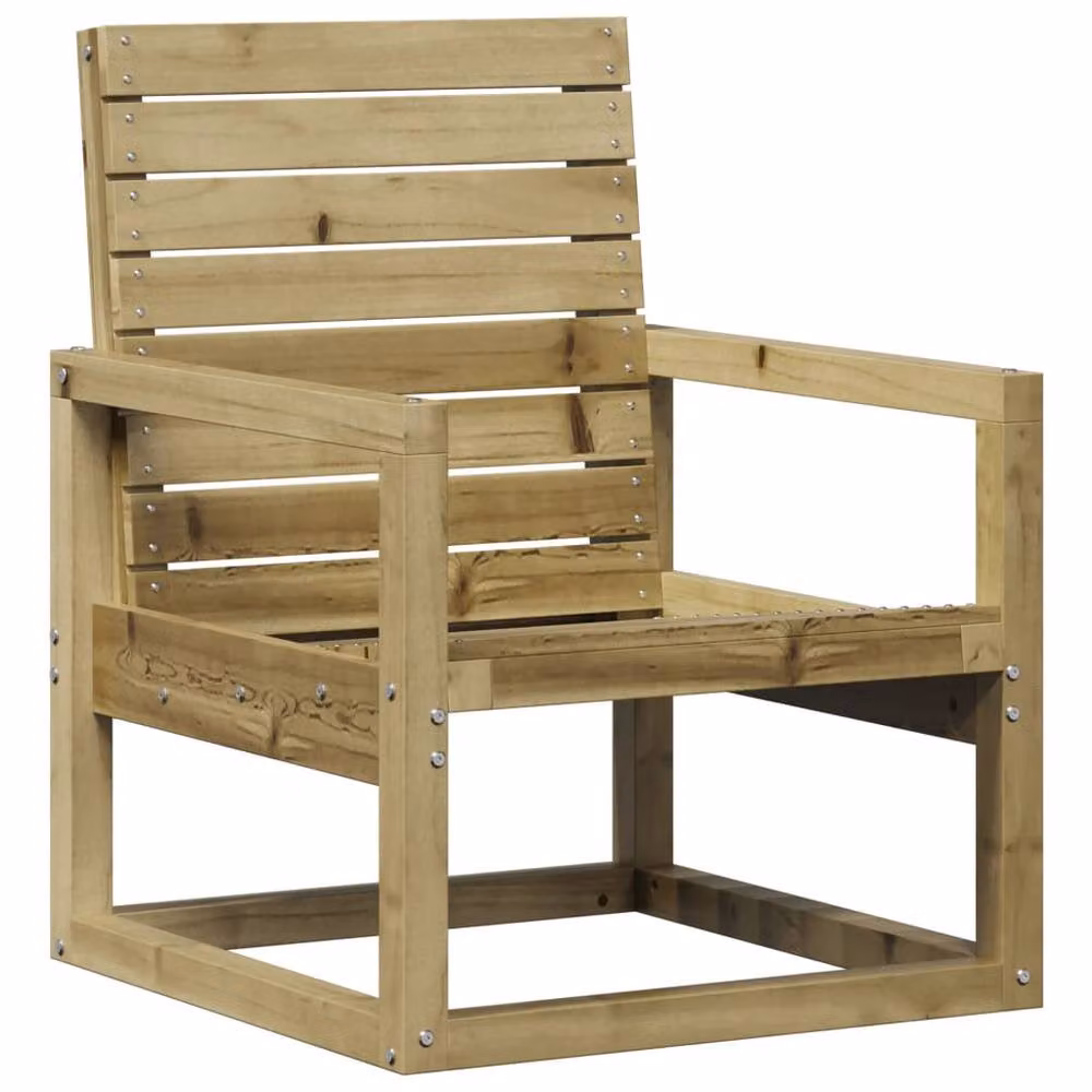 Berkfield Home Beautiful Garden Chair in Brown Impregnated Pine Wood W/D/H: 57.5 x 63 x 76 cm – 2