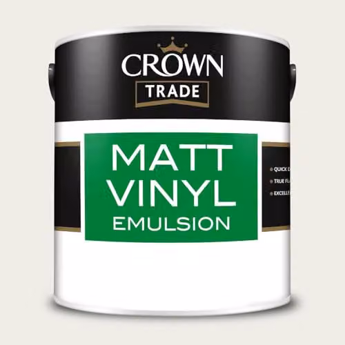 Crown Trade Matt Vinyl Dispersion Paint in Sail White, 2.5 l – 2
