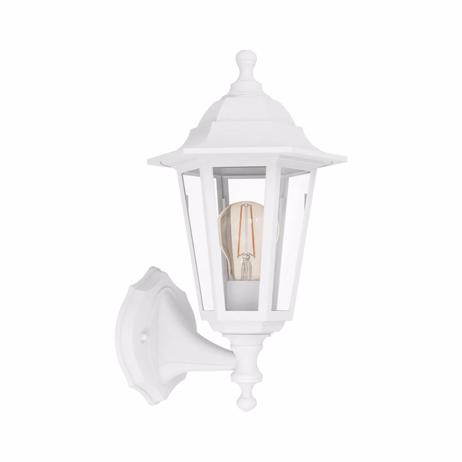 Eglo Olgiata-E Classic Outdoor Wall Lantern in White with Transparent Plastic – 2