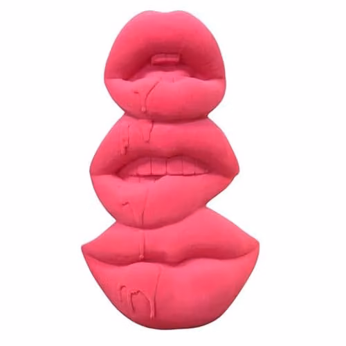 Gifts Direct 2 U Pink Lips Three Mouth Totem 3D Stack Velvet Ornament