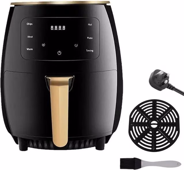 Havendro Digital Air Fryer Cooker with Hot Air Technology and Digital Display in Black and Gold