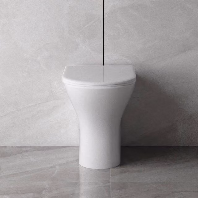 NESTLUNE White Ceramic Back To Wall Toilet with Soft Close Seat, W: 52 cm