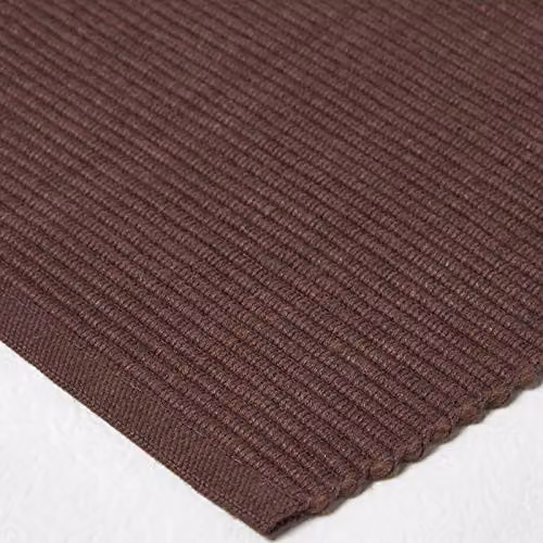 Homescapes Non-Slip Cotton Placemats, Set of 2, Chocolate Brown, W: 50 cm, D: 33 cm – 2