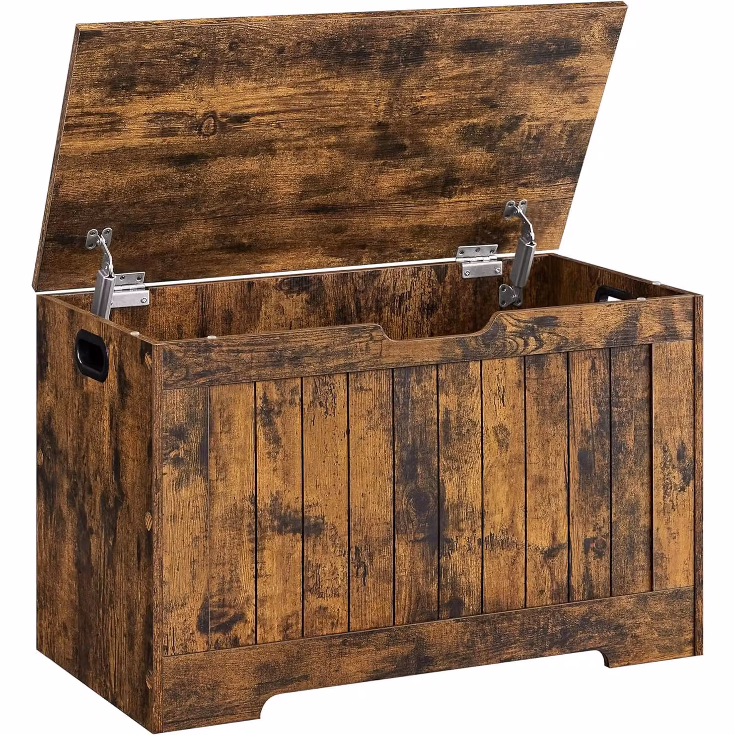 VASAGLE Rustic Brown Storage Chest Bench and Shoe Rack – 6