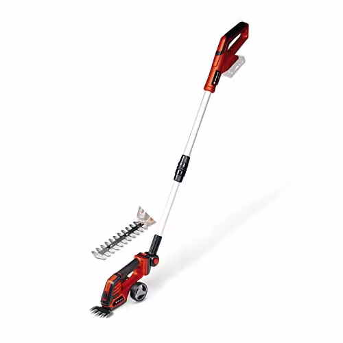 Einhell Power X-Change 18V Cordless Electric Shears with Telescopic Handle in Black and Red