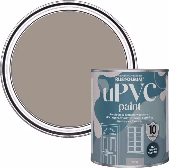 Rust-Oleum Satin Finish UPVC Paint in Whipped Truffle, 750ml