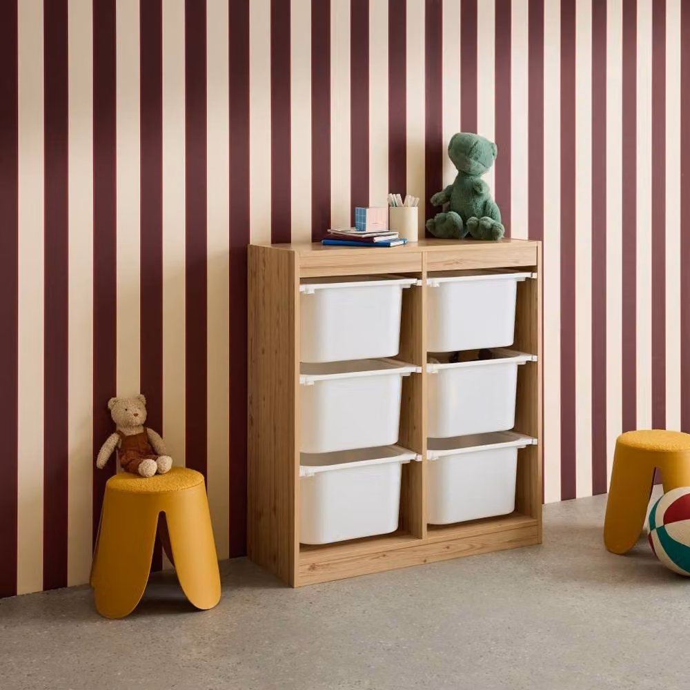 sweeek Storage Unit with 6 Transparent Bins in Brown – 2