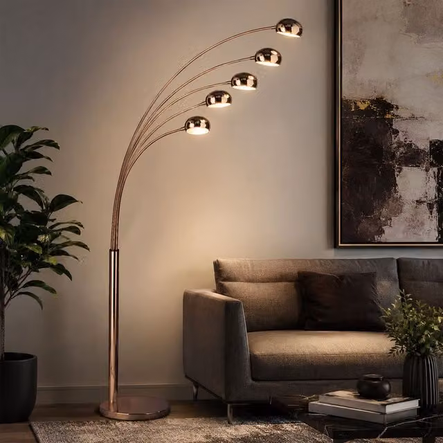 Orsina Zeus 5 Arced Lights Modern Floor Lamp in Copper – 2