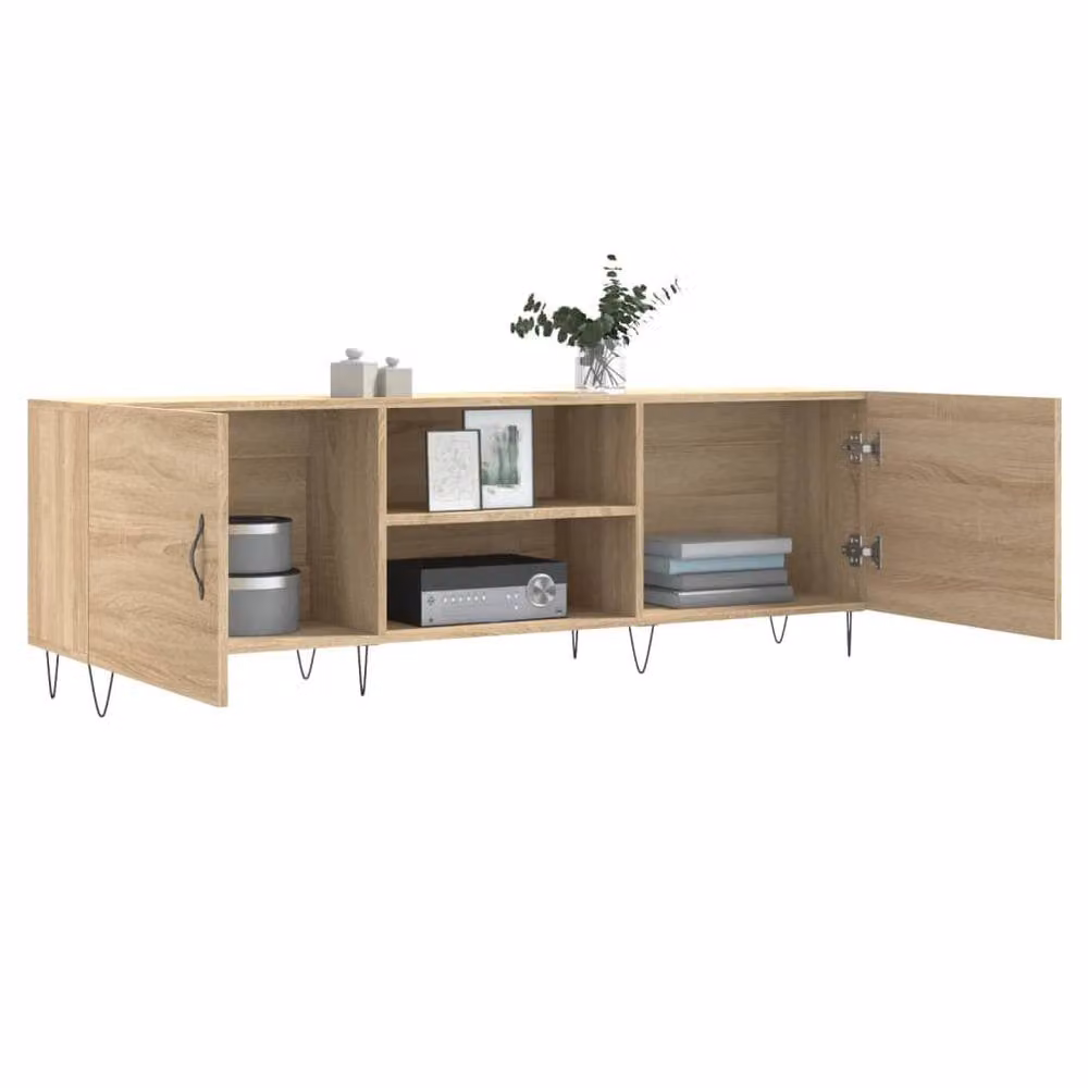 Berkfield Home Industrial TV Cabinet in Sonoma Oak and Brown, W/D/H: 150 x 30 x 50 cm – 2