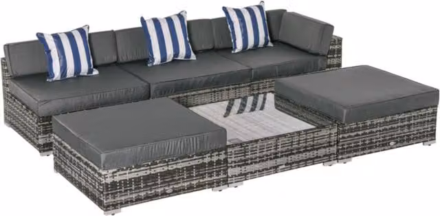 Chilli Seating Modern Rattan Snug Set in Grey