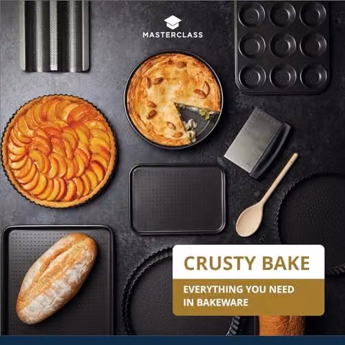 MasterClass Non-Stick Carbon Steel Baking Sheet, Black, W: 24 cm, D: 18 cm, H: 1 cm – 6