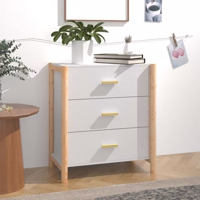 Berkfield Home White Classic Sideboard in Engineered Wood W/D/H: 62 x 38 x 70 cm – 1