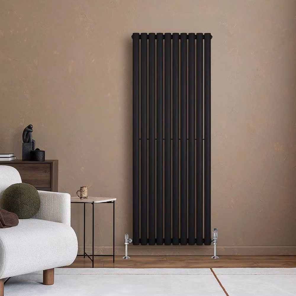 Monstershop Oval Single Column Steel Radiator, Black, H 160 cm x W 60 cm – 4