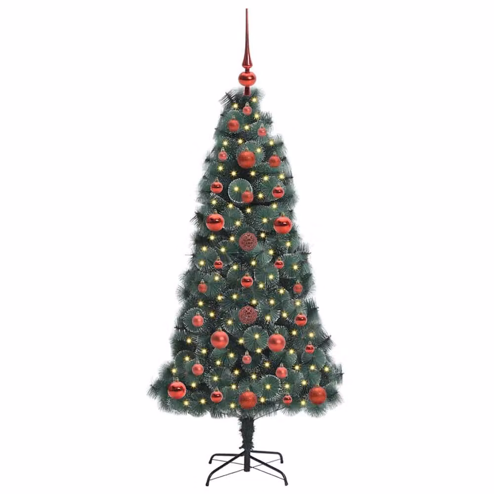 Berkfield Home Pre-lit Artificial Christmas Tree with Ball Set, Green, Height: 120 cm – 3
