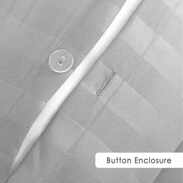 Cotton Passion Silver Striped Microfibre Duvet Cover and Pillowcase Set, W/D/H: 90 x 200 cm and 50 x 75 cm
