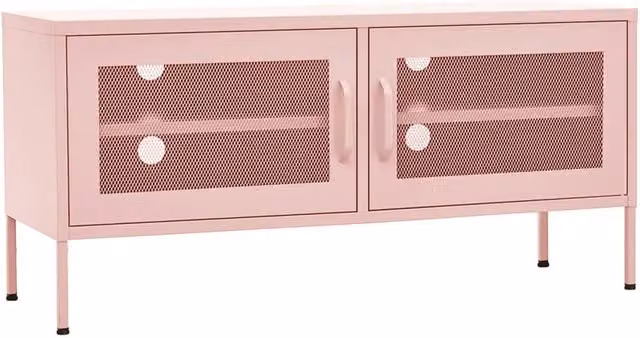 Berkfield Home Modern Pink Metal TV Cabinet W/D/H: 105 x 35 x 50 cm