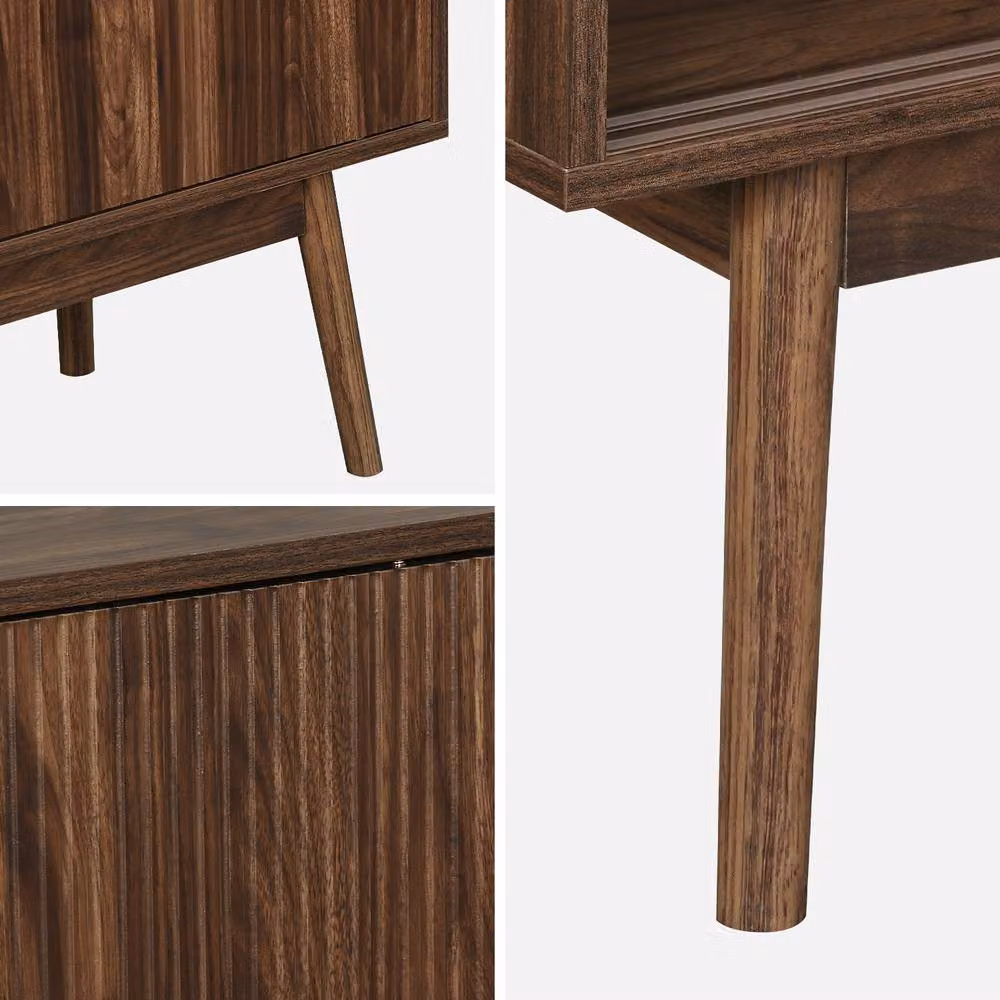 Sweekeec Scandi-style 2-door Buffet with Wood Effect in Dark Brown – 3