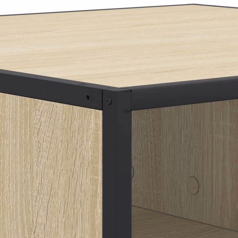 Berkfield Home Sonoma Oak Coffee Table in Light Tan, W/D/H: 80 x 80 x 30 cm – 3