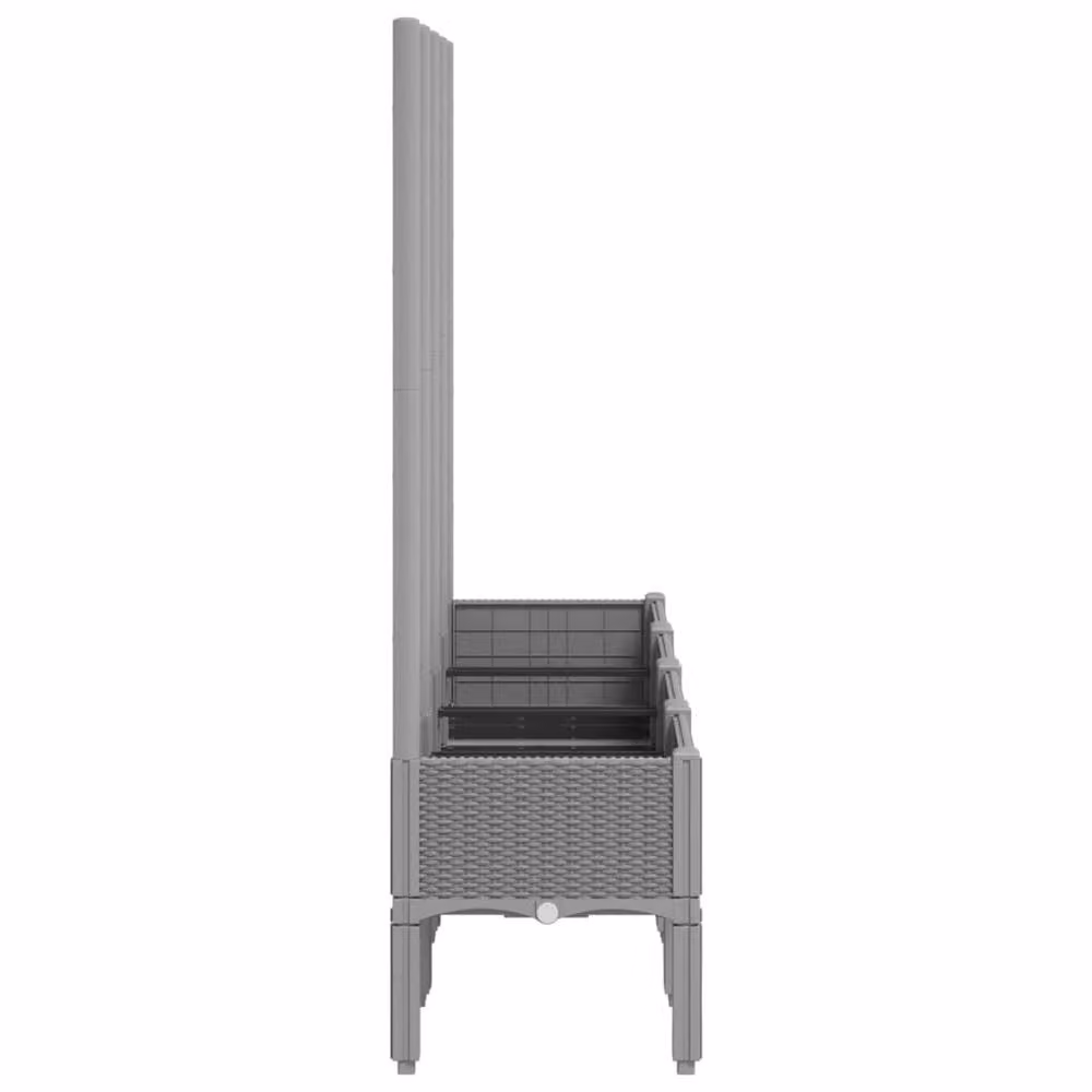 Berkfield Home Garden Planter with Trellis in Light Grey, W: 160 cm, D: 40 cm, H: 142 cm – 3