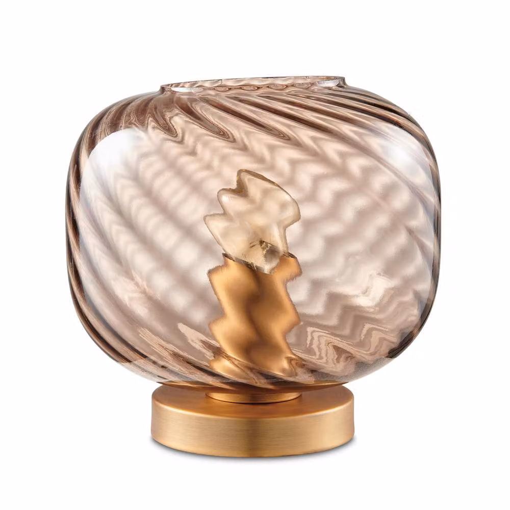 FurnitureboxUK Aurelia Modern Dimmable Touch Table Lamp in Brown Glass and Bronze Metal – 3