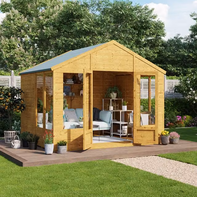 BillyOh Holly Tongue and Groove Apex Summerhouse in Brown with Window