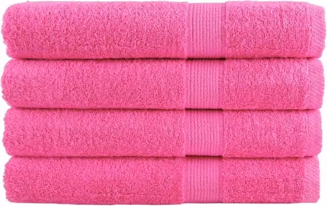 Berkfield Home SOLUND Premium Cotton Terry Towels, 4 Piece Set, Pink, W: 100 cm, L: 200 cm, 600 gsm