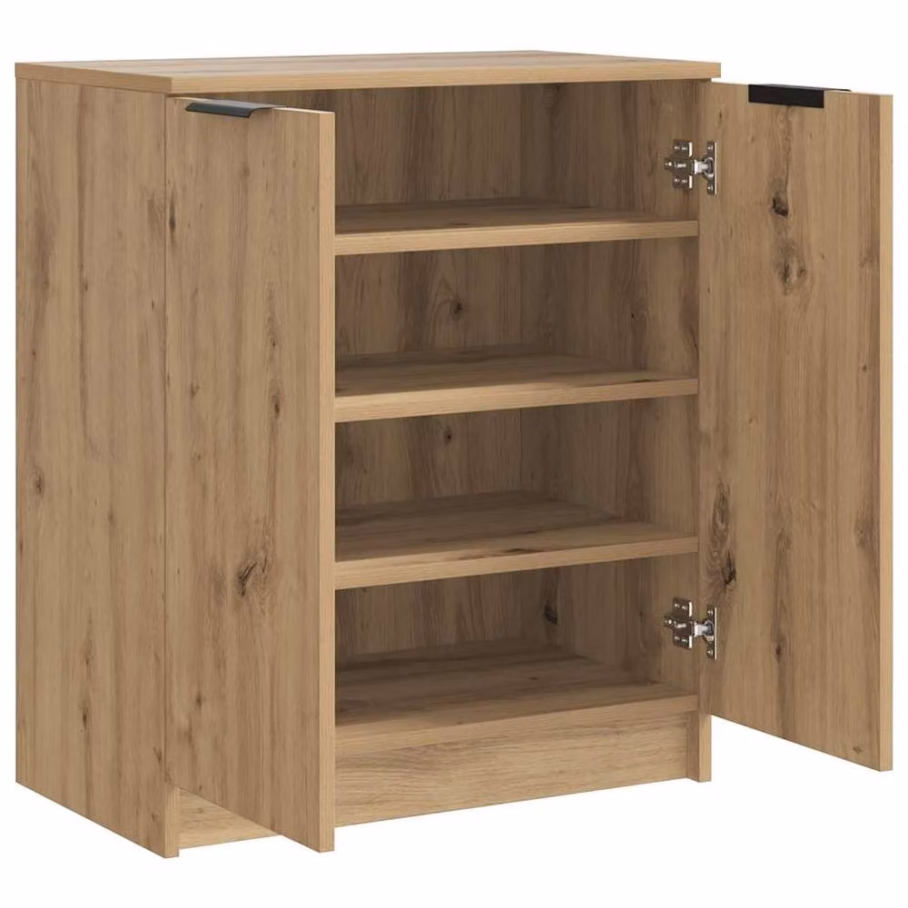 Berkfield Home Artisan Oak Shoe Cabinet in Brown, W/D/H: 59 x 35 x 70 cm – 2