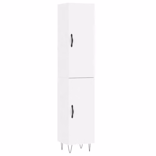 vidaXL Modern White Highboard Storage Cabinet for Living Room
