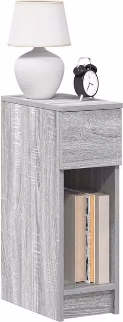 Berkfield Home Bedside Cabinet with Drawer in Grey Sonoma, W/D/H: 20 x 36 x 60 cm – 1