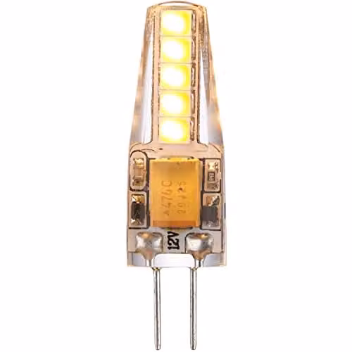 Loops 2W SMD G4 LED Capsule Bulb, 3000K Warm White, 200 Lumen, Transparent and White