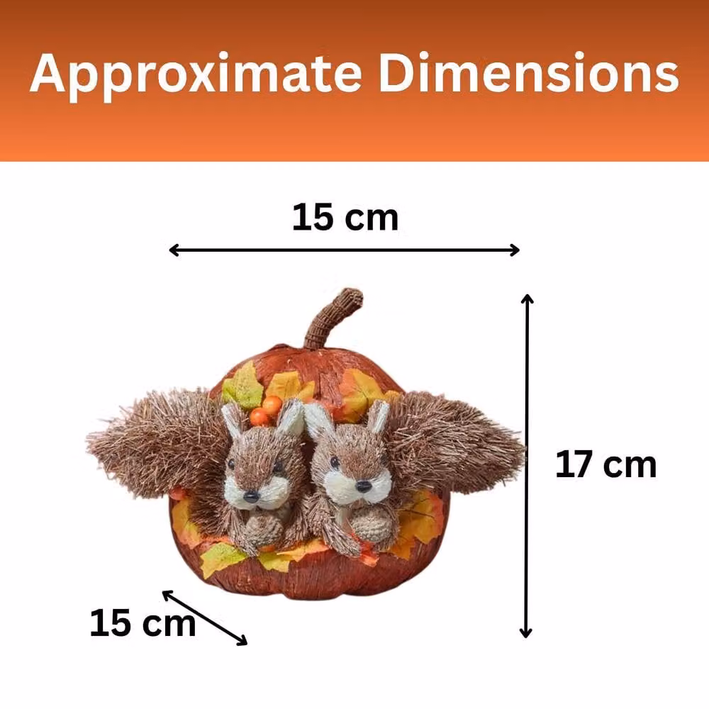 Marco Paul Squirrels and Pumpkin Autumn Tabletop Ornament in Brown – 2