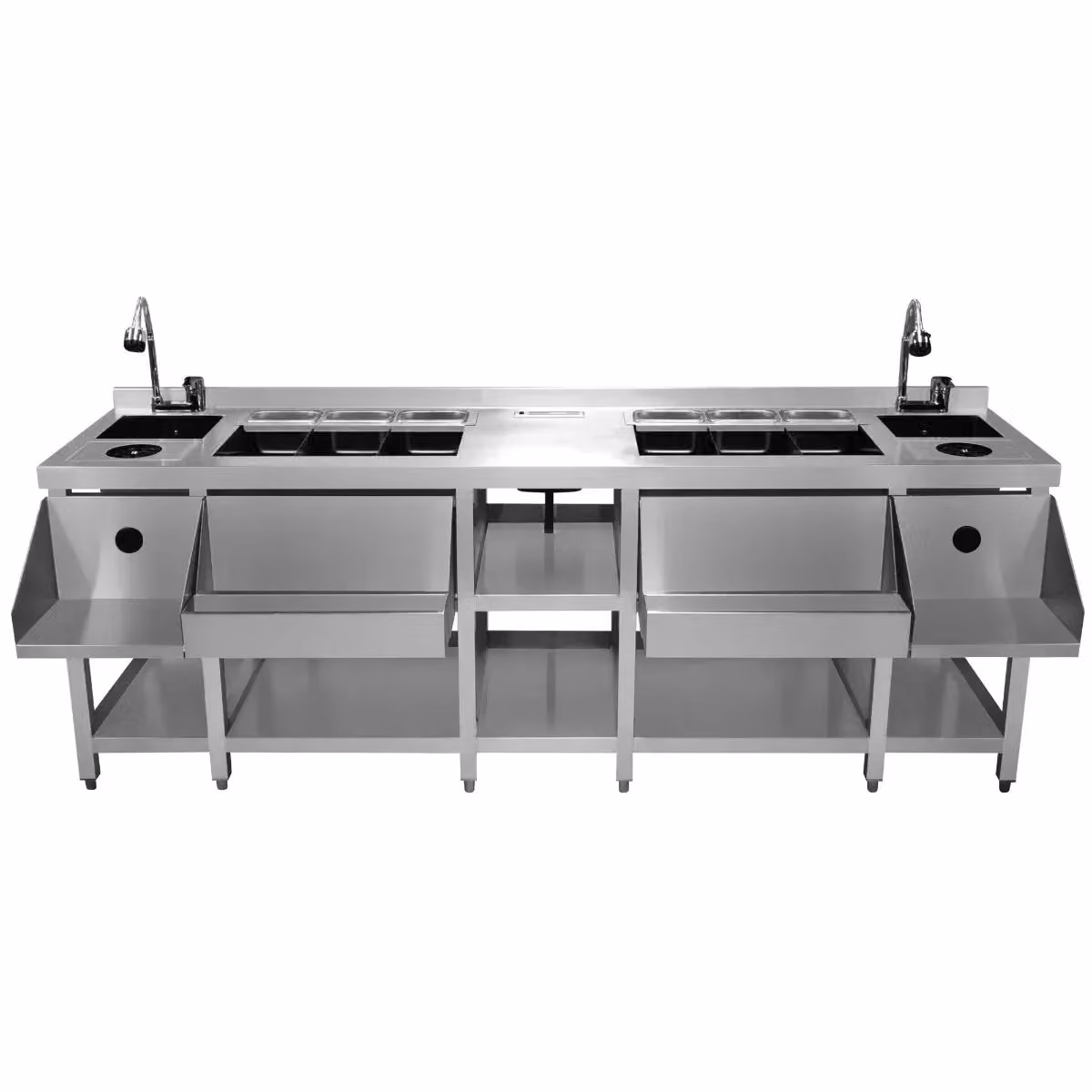 Monstershop Twin Cocktail Bar Station in Silver – 2