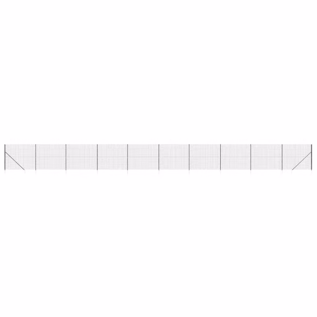 Berkfield Home PVC-Coated Steel Wire Mesh Fence with Spike Anchors, Anthracite and Black, W: 25 m, H: 1.6 m – 2