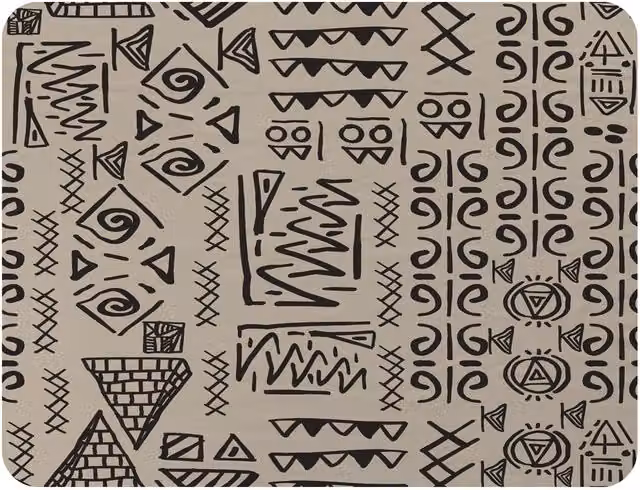 Benjamin Tate Design Striped Egyptian Theme Ethnic and Tribal Motif Fleece Blanket in Brown and Beige, W: 120 cm, L: 150 cm – 2