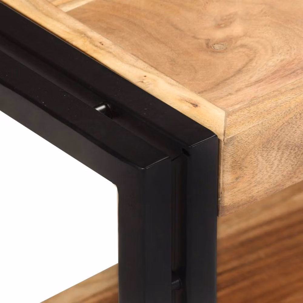 Berkfield Home Industrial TV Cabinet in Brown Solid Acacia Wood, W/D/H: 90 x 30 x 40 cm – 3