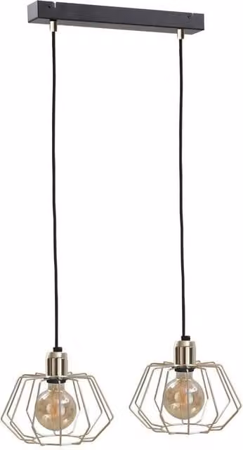 Netlighting Laya Bar Pendant Ceiling Light in Gold, 52cm, 2x E27