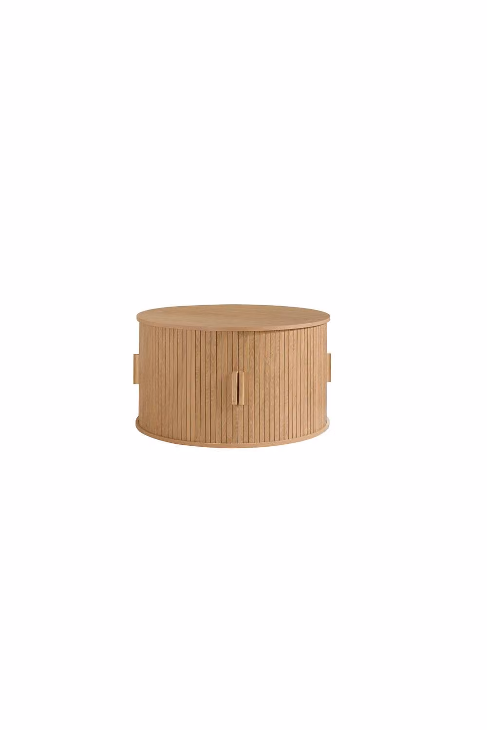 Birlea Axel Round Fluted Coffee Table with Storage in Light Oak – 3