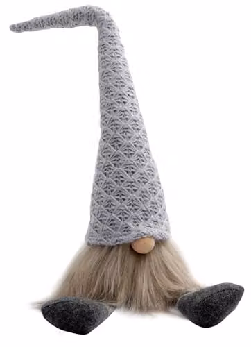 St Helens Home & Garden Erik The Christmas Gonk Tabletop Decoration in Grey and Multicolour – 1