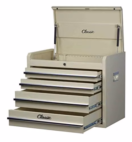 Hilka CL4DC 4 Drawer Classic Chest, Beige, W: 66.1 cm, D: 40.5 cm, H: 53.2 cm