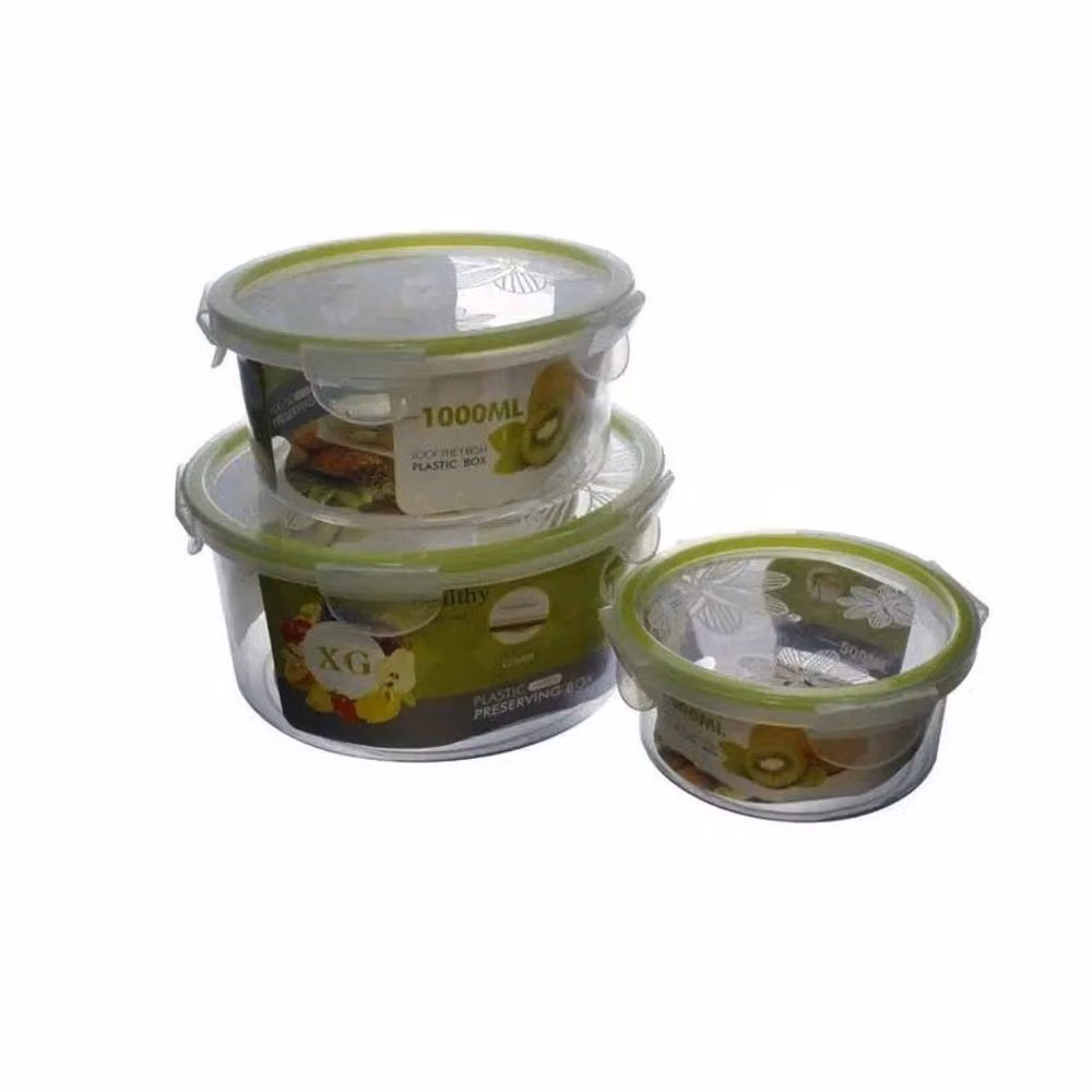 Nordara Set of 3 Airtight and Leakproof Round Plastic Food Containers in Green – 2